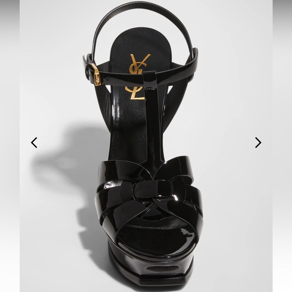 Saint Laurent Tribute Patent Platform Sandals